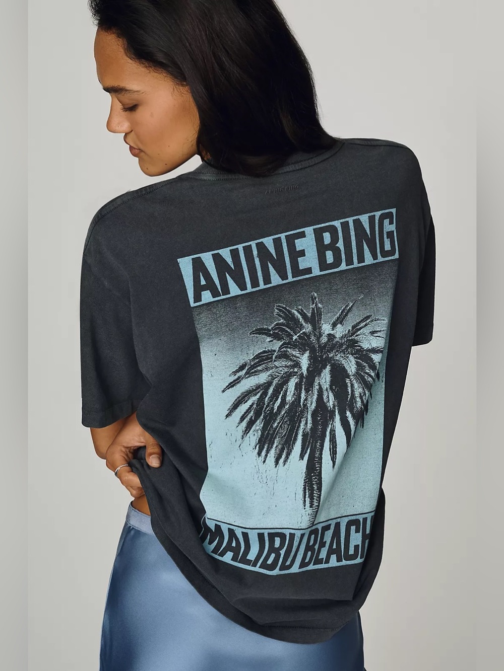 NWT Anine Bing Cade Palm Cotton T-Shirt